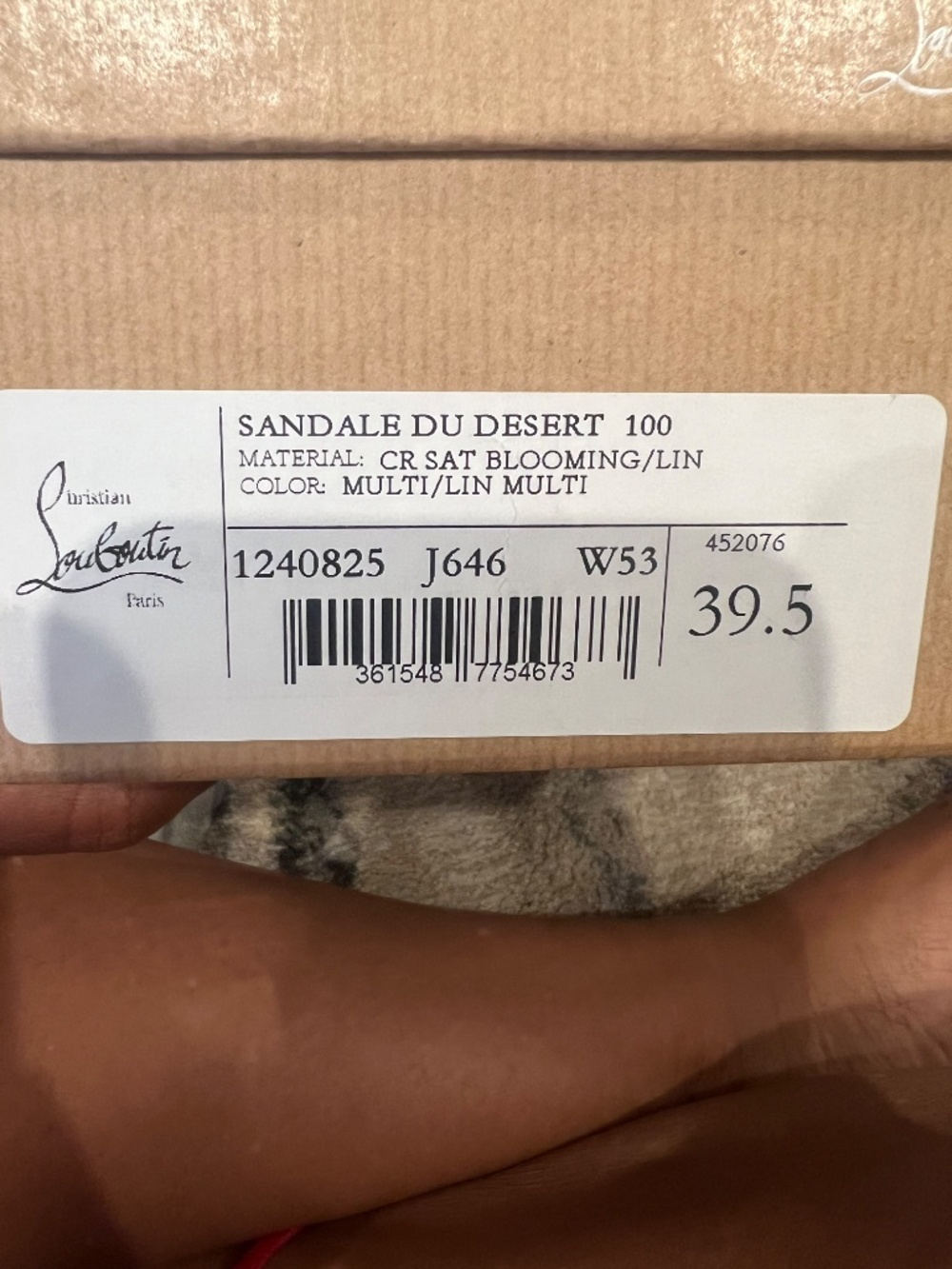 Christian Louboutin Sandale du Desert 100 Floral Satin Heels | Size 39.5 | New | - Picture 7 of 10